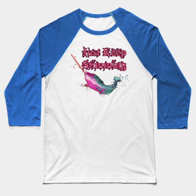 Just Keep Stimming Baseball T-Shirt by LondonAutisticsStandingTogether
